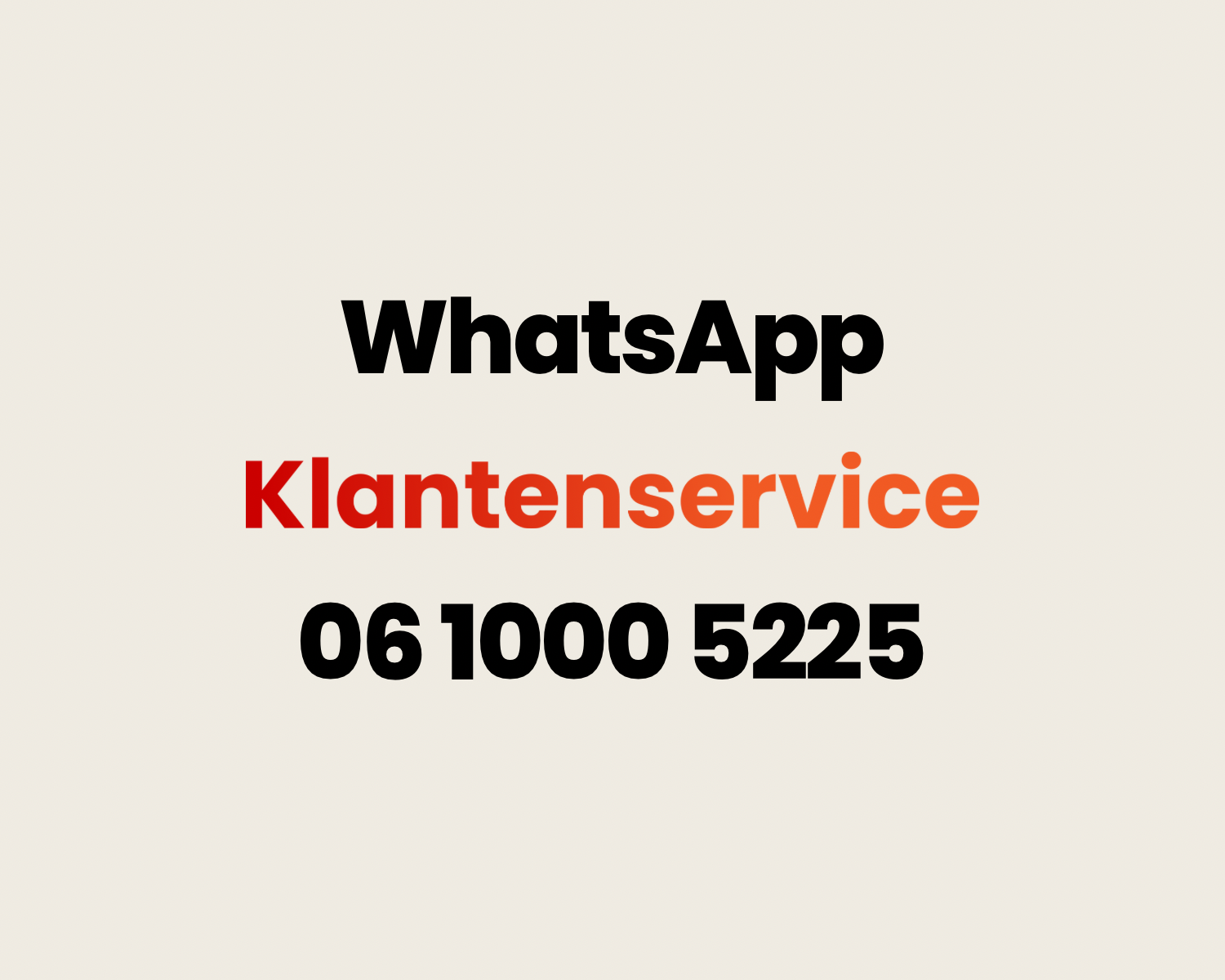Klantenservice bereikbaar via WhatsApp